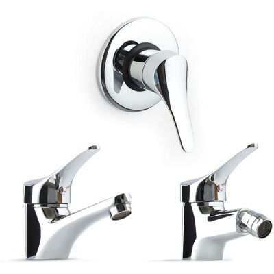 Kiamami Valentina - Ensemble de Robinetterie pour Salle de Bain - Laiton, Chrome Kiamami Valentina - Ensemble de Robinetterie pour Salle de Bain - Laiton, Chrome