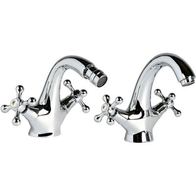 Kiamami Valentina - Ensemble de Robinets Style Rétro pour Lavabo et Bidet - Chrome - Publicité Kiamami Valentina - Ensemble de Robinets Style Rétro pour Lavabo et Bidet - Chrome - Publicité