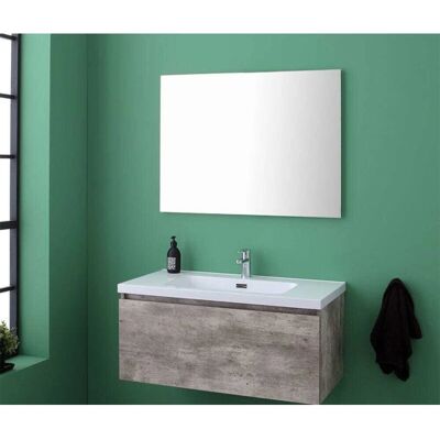 Kiamami Valentina - Mueble de Baño Cemento - 90cm Kiamami Valentina - Mueble de Baño Cemento - 90cm