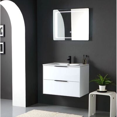 Kiamami Valentina - Mobile bagno bianco con specchio LED touch - 75cm Kiamami Valentina - Mobile bagno bianco con specchio LED touch - 75cm