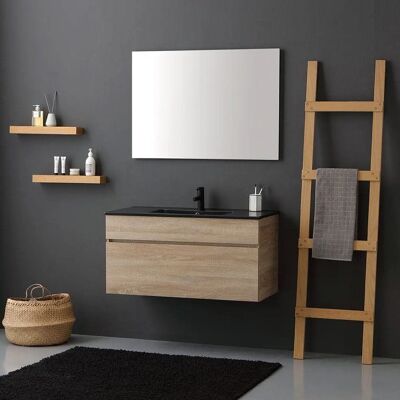 Kiamami Valentina Naturholz 100cm Suspensibles Badezimmermöbel - Modernes Design Kiamami Valentina Naturholz 100cm Suspensibles Badezimmermöbel - Modernes Design