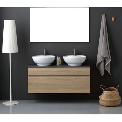 Mobili bagno Kiamami Valentina - 120cm Legno Antracite Doppio Lavabo Mobili bagno Kiamami Valentina - 120cm Legno Antracite Doppio Lavabo