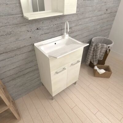 Kiamami Valentina - Mueble lavanderia 60cm con lavabo - Quercia bianco Kiamami Valentina - Mueble lavanderia 60cm con lavabo - Quercia bianco