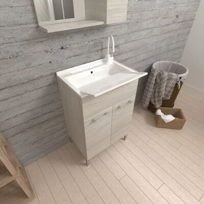 Kiamami Valentina - Pilozza Lavanderia 50cm con Asse Lavapanni Rimovibile - Legno Grigio Kiamami Valentina - Pilozza Lavanderia 50cm con Asse Lavapanni Rimovibile - Legno Grigio