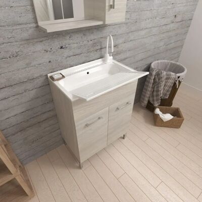 Kiamami Valentina - Lavabo 60x50 avec Mobile et Planche à Laver - Bois Clair - Publicité Kiamami Valentina - Lavabo 60x50 avec Mobile et Planche à Laver - Bois Clair - Publicité