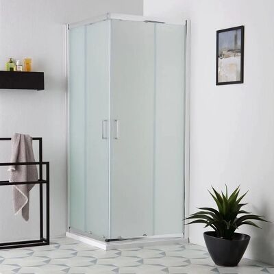 Kiamami Valentina - Quadratische 80x80cm Satin-Glas Duschkabine - Dusch Typ Kiamami Valentina - Quadratische 80x80cm Satin-Glas Duschkabine - Dusch Typ