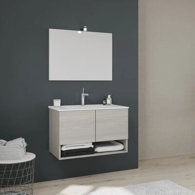 Kiamami Valentina - Meuble de Salle de Bain Roble Gris Venezia - Suspendu 80cm - Publicité Kiamami Valentina - Meuble de Salle de Bain Roble Gris Venezia - Suspendu 80cm - Publicité