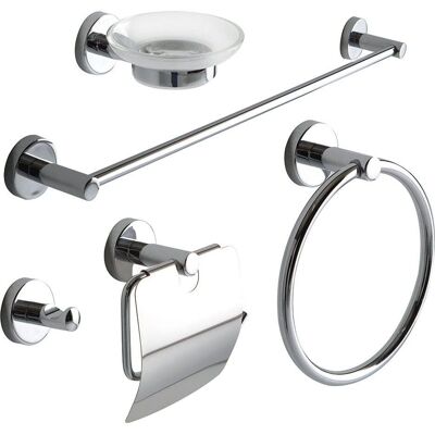 Kiamami Valentina - Set di accessori bagno cromati 5 pezzi Kiamami Valentina - Set di accessori bagno cromati 5 pezzi