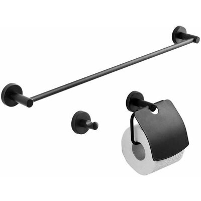 KIAMAMI VALENTINA - Set di 3 accessori bagno - Nero opaco KIAMAMI VALENTINA - Set di 3 accessori bagno - Nero opaco