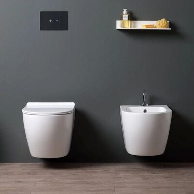 Kiamami Valentina - Modern Wand-Wc & Bidet-Set aus Keramik Kiamami Valentina - Modern Wand-Wc & Bidet-Set aus Keramik