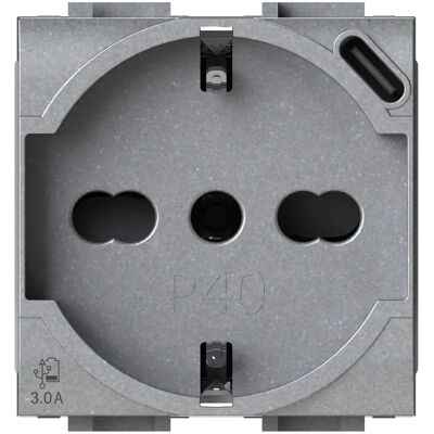 Bticino vägguttag med USB 3.0A, P40, Snabbladdning Bticino vägguttag med USB 3.0A, P40, Snabbladdning