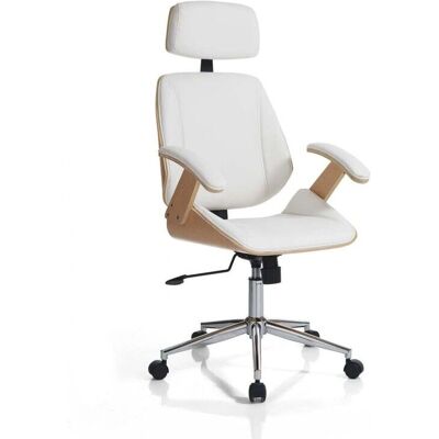 Sedia Ufficio Oresteluchetta - Girevole Regolabile con Sedile in Pelle - Finitura in Legno Sedia Ufficio Oresteluchetta - Girevole Regolabile con Sedile in Pelle - Finitura in Legno