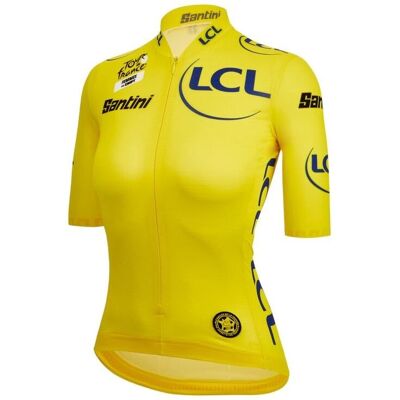 Santini Tour de France 2023 Yellow Jersey - Lightweight, Breathable, Reflective Santini Tour de France 2023 Yellow Jersey - Lightweight, Breathable, Reflective
