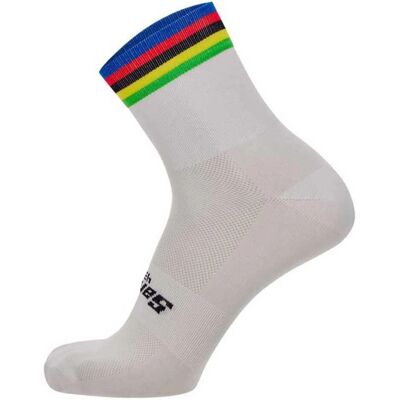 Calcetines Santini XS-S Blanco UCI World Champion - Calcetines Calcetines Santini XS-S Blanco UCI World Champion - Calcetines