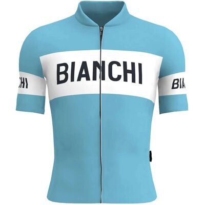 Santini Bianchi Retro Himmelblau Radtrikot - Radtrikot Santini Bianchi Retro Himmelblau Radtrikot - Radtrikot