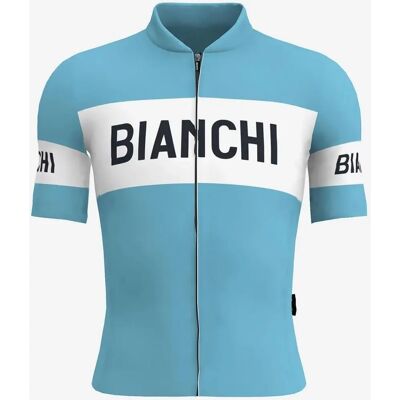 Maglietta Santini Bianchi Retro a maniche corte - Maglietta da ciclismo Maglietta Santini Bianchi Retro a maniche corte - Maglietta da ciclismo