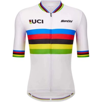 Jersey campeón del mundo UCI de Santini x arcoíris blanco - Maillot Jersey campeón del mundo UCI de Santini x arcoíris blanco - Maillot
