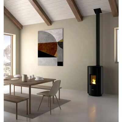 Estufa de pellet FREEPOINT Chrome - 7 kW, WiFi, A+ Estufa de pellet FREEPOINT Chrome - 7 kW, WiFi, A+