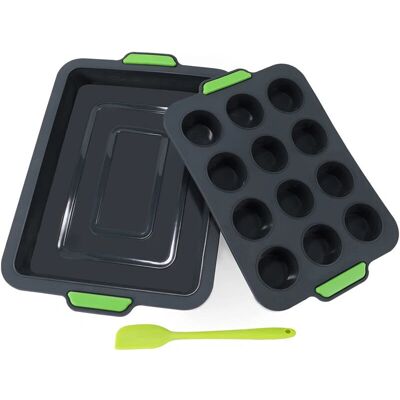 BES - Teglia Mini Muffin Silicone Tray - 12 Stampi - Lavabile - Teglia Muffin BES - Teglia Mini Muffin Silicone Tray - 12 Stampi - Lavabile - Teglia Muffin