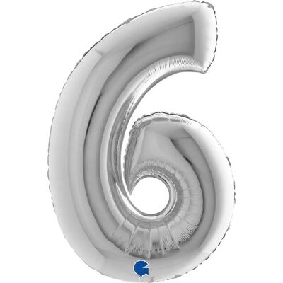 Palloncini Numeri Argento Grabo - 102cm Decorazione Festa Palloncini Numeri Argento Grabo - 102cm Decorazione Festa