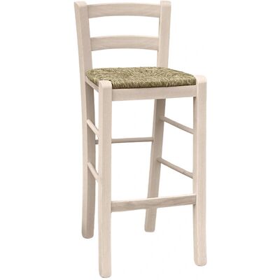OKAFFAREFATTO - Taburete haya cruda con respaldo y paja - 67 cm OKAFFAREFATTO - Taburete haya cruda con respaldo y paja - 67 cm