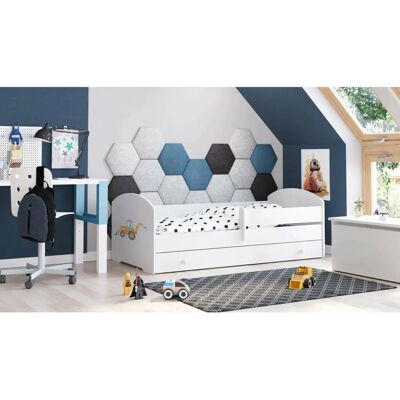DMORA - Opole - Weiß - 85x164 h63 cm - Bett DMORA - Opole - Weiß - 85x164 h63 cm - Bett