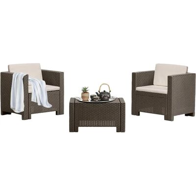 DMORA - Ganimede - Braun - Outdoor - Gartenmöbel-Set DMORA - Ganimede - Braun - Outdoor - Gartenmöbel-Set