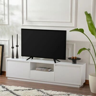 DMORA - Lovere - Blanco - 160x30x42 cm - mueble TV DMORA - Lovere - Blanco - 160x30x42 cm - mueble TV