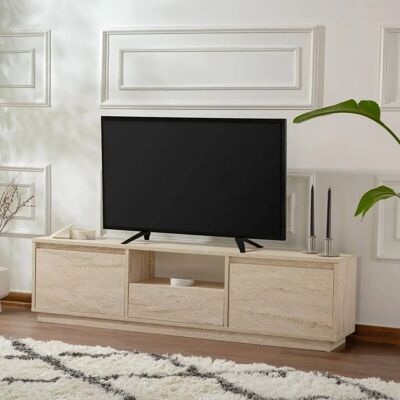 DMORA - Lovere - 160x30x42 cm - Beige - TV stand DMORA - Lovere - 160x30x42 cm - Beige - TV stand
