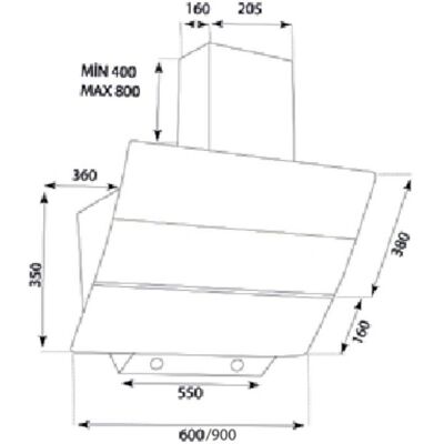 Cappa da Parete Bianca Samet - 90cm - Ventilazione Cucina Cappa da Parete Bianca Samet - 90cm - Ventilazione Cucina