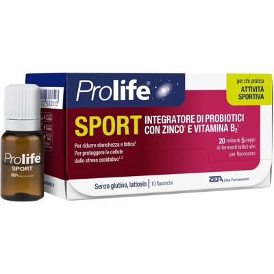 ZETA FARMACEUTICI SPA Prolife Sport - Integratore Probiotico - 10 Fiale da 8ml - Supporta la Digestione & Immunità ZETA FARMACEUTICI SPA Prolife Sport - Integratore Probiotico - 10 Fiale da 8ml - Supporta la Digestione & Immunità