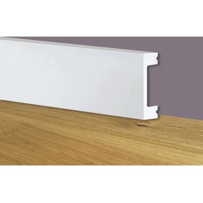 Eternal Parquet Battiscopa Quadrato Bianco - Resistente agli Urti - 2m Eternal Parquet Battiscopa Quadrato Bianco - Resistente agli Urti - 2m