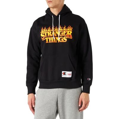 Hanorac unisex cu glugă Champion Stranger Things - Negru - XL Hanorac unisex cu glugă Champion Stranger Things - Negru - XL