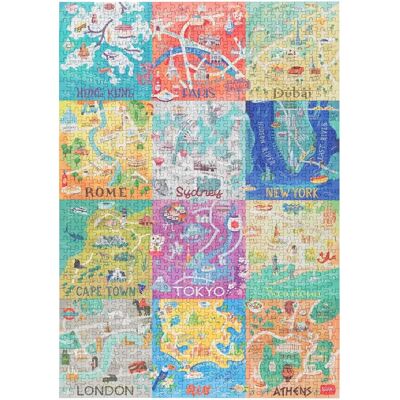 Rompecabezas Vintage Legami 1000 Piezas Ciudades del Mundo Rompecabezas Vintage Legami 1000 Piezas Ciudades del Mundo