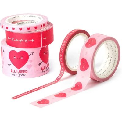 Legami Dekorative Washi Tape Herz-Set - 5x5M Tape Legami Dekorative Washi Tape Herz-Set - 5x5M Tape