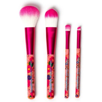 Zestaw 4 pędzli do makijażu Legami Kwiaty - Puder, Podkład, Cienie, Eyeliner Zestaw 4 pędzli do makijażu Legami Kwiaty - Puder, Podkład, Cienie, Eyeliner