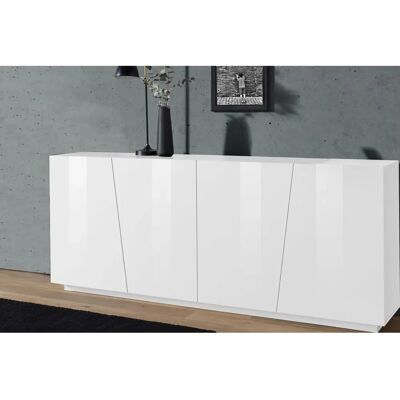 Vega Day Weiß Hochglanz Modernes Sideboard - 200cm Vega Day Weiß Hochglanz Modernes Sideboard - 200cm
