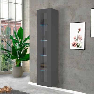 Ahd Amazing Home Design Vitrina negra con 4 estantes de cristal - Muebles de hogar Ahd Amazing Home Design Vitrina negra con 4 estantes de cristal - Muebles de hogar