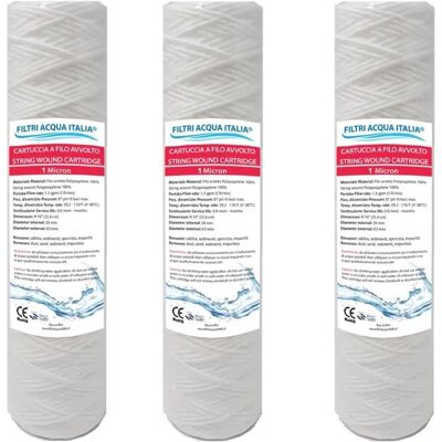 Filtri Acqua Italia - Polypropyleen Sedimentfilter 10 inch - Set 3 Filtri Acqua Italia - Polypropyleen Sedimentfilter 10 inch - Set 3