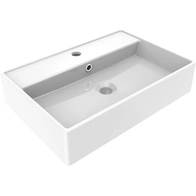 Ercos Biały prostokątny ceramiczny umywalkowy - Wyposażenie łazienki Ercos Biały prostokątny ceramiczny umywalkowy - Wyposażenie łazienki