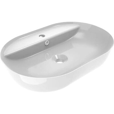 Ercos Lavabo Ovalado de Cerámica - Blanco Brillante - 616x415 mm Ercos Lavabo Ovalado de Cerámica - Blanco Brillante - 616x415 mm