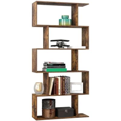 Bakaji Houten Boekenkast met 6 Planken - Boekenrek Bakaji Houten Boekenkast met 6 Planken - Boekenrek