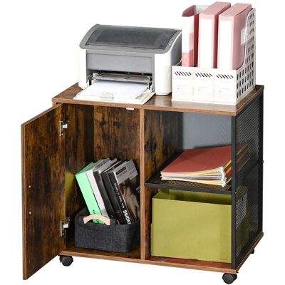 BAKAJI - Mobiletto Stampante - MDF en metaal - 3 planken - Printersstand BAKAJI - Mobiletto Stampante - MDF en metaal - 3 planken - Printersstand