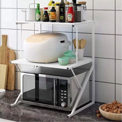 Étagère de Cuisine Micro-ondes Bakaji - Design Minimaliste Moderne - Publicité Étagère de Cuisine Micro-ondes Bakaji - Design Minimaliste Moderne - Publicité