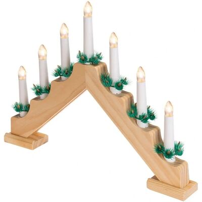 Portacandele Avvento Elettrico Bakaji con 7 Candele - Decorazione Natalizia Portacandele Avvento Elettrico Bakaji con 7 Candele - Decorazione Natalizia