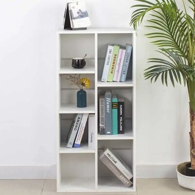 BAKAJI Libreria Bianca a 7 Ripiani per Casa e Ufficio BAKAJI Libreria Bianca a 7 Ripiani per Casa e Ufficio