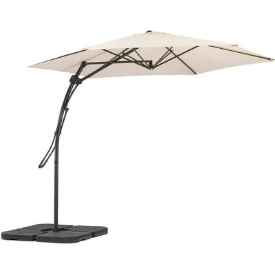 Marque Ecru Parapluie de Jardin 3x3m Stable avec Système Air Vent Marque Ecru Parapluie de Jardin 3x3m Stable avec Système Air Vent