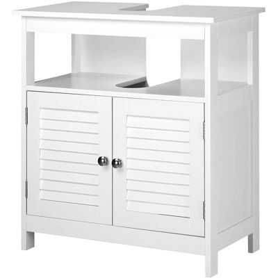 Armoire de salle de bain en bois blanc Bakaji - 60x30x60cm Armoire de salle de bain en bois blanc Bakaji - 60x30x60cm