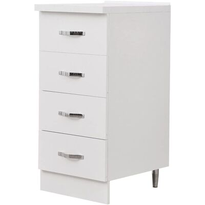 Shally Dogan Armoire à tiroirs blanche pour cuisine - Design minimal en bois - Publicité Shally Dogan Armoire à tiroirs blanche pour cuisine - Design minimal en bois - Publicité