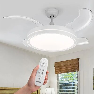 Ventilatore da Soffitto Bakaji 106cm Telecomando Luce LED Design Moderno Ventilatore da Soffitto Bakaji 106cm Telecomando Luce LED Design Moderno